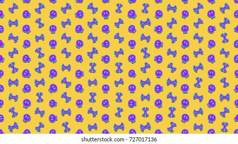 Skull background Halloween seamless pattern Vector illustration