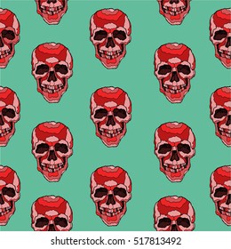 Skull background set isolated object vector outline doodle illustration graphic pattern texture sketch print