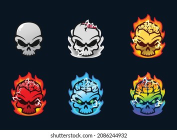 Skull Badge Emotes Collection. Can Be Used For Twitch Youtube. Illustration Set