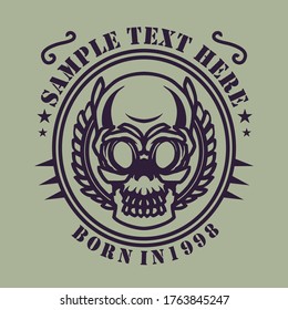 Skull badge logo for moto club