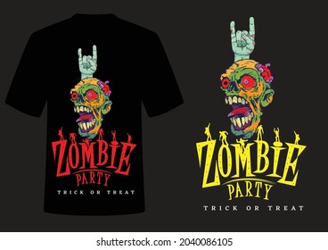 Skull bandit on the background of two guns. T-shirt or sticker design, Zombie beer party white background vector illustration