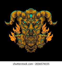 skull baphomet graphic design illustration eps.10