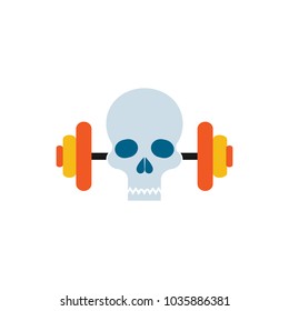 Skull Barbell Logo Icon Design