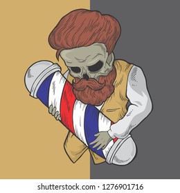 skull barber vector