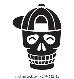 Skull baseball cap icon. Simple illustration of skull baseball cap vector icon for web design isolated on white background