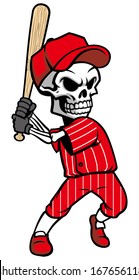 skull baseball mascot