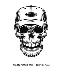 Smiling skull with sunglasses Royalty Free Stock SVG Vector and Clip Art