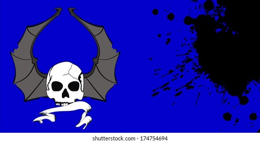 skull bat wings style background in vector format very easy to edit