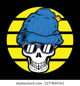 skull beanie and crossbones vector stock image illustrations