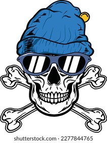 skull beanie and crossbones vector stock image illustrations
