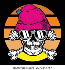 skull beanie and crossbones vector stock image illustrations