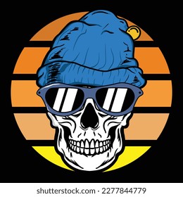 skull beanie and crossbones vector stock image illustrations