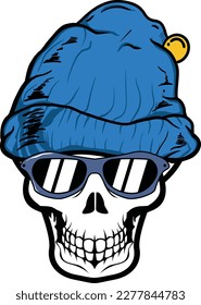 skull beanie and crossbones vector stock image illustrations
