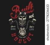 A skull with a beard and goggles integrated into a bike
