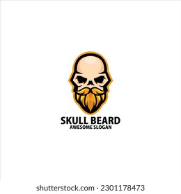 skull beard logo esport design