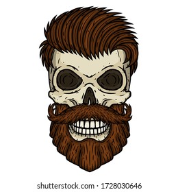 Skull Bearded Skull Vector Illustration Human Stock Vector (Royalty ...