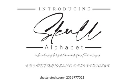 Skull Best Alphabet Beautiful Calligraphy Signature Font lettering handwritten