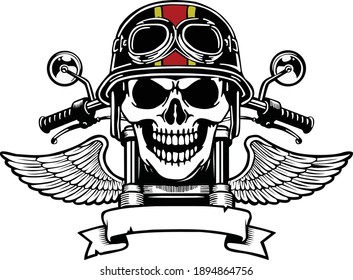 Skull Bike vector sign moto