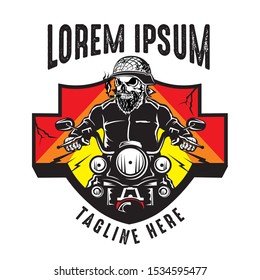 Skull biker in colourful and wonderful shape, perfect fotr tshirt design and  biker club logo