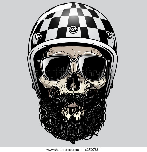 Skull Biker Illustration Stock Vector (Royalty Free) 1163507884