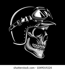 Skull Biker Logo Emblem Stock Vector (Royalty Free) 1049019224