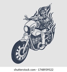 Skull Biker LOGO Vector Illustration design