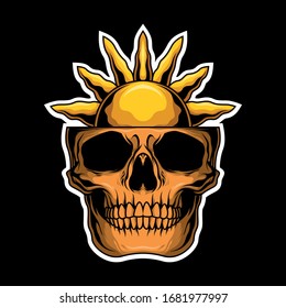 skull biker sun head for commercial use