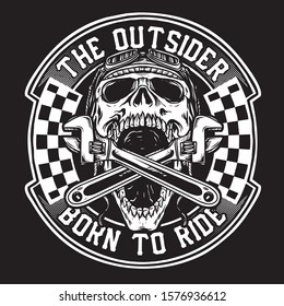 skull bikers badge vector design