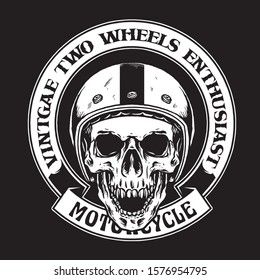 skull bikers badge vector design