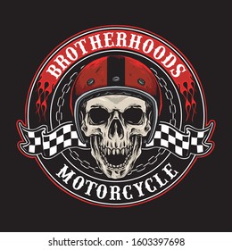 skull bikers badge vector design