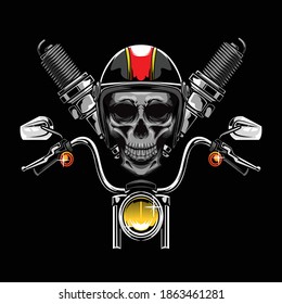 skull bikers illustration available for your custom project