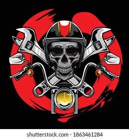 skull bikers illustration available for your custom project