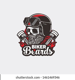 skull bikers logo designs icon. with e sport style