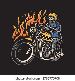 Skull Bikers vector cartoon Illustration