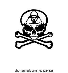 Skull with biohazard sign