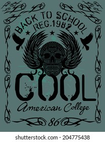 skull and bird cool vector art