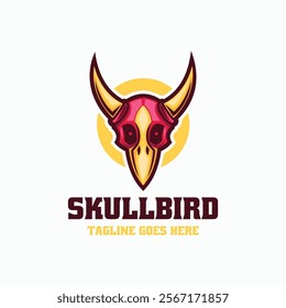 Skull Bird Simple Mascot Logo