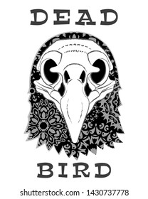 The skull of a bird. Vector illustration