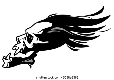 skull black skull black.Vintage motorcycle t-shirt graphics.Ride to live.Biker t-shirt. Motorcycle emblem. Monochrome skull. Vector illustration.Winged black skull mask in helmet wings of fire vector.