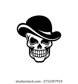 Skull with a black cap design 