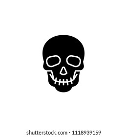 Skull black icon concept. Skull flat  vector symbol, sign, illustration.