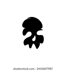 Skull Black Logo Design Minimalist Unique Creative Icon Vector Illustration