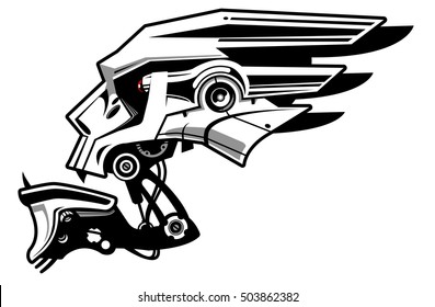 skull black. Vintage motorcycle t-shirt graphics. Ride to live. Biker t-shirt. Motorcycle emblem. Monochrome skull. Vector illustration.Winged black skull mask in helmet wings of fire vector.