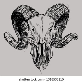 Skull black and white