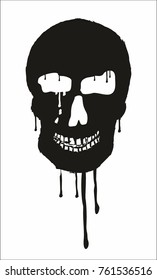 Skull black and white background graphic design vector art