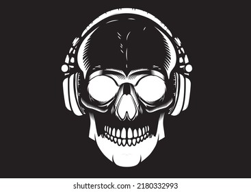 skull black and white death's head skeleton graphic horror symbol face