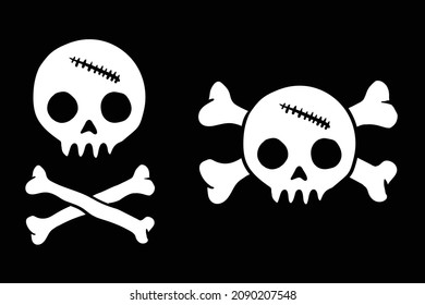 skull black and white illustration print on t-shirts,jacket,souvenirs or tattoo free vector