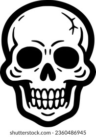 Skull - Black and White Isolated Icon - Vector illustration