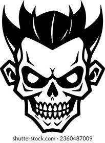 Skull - Black and White Isolated Icon - Vector illustration