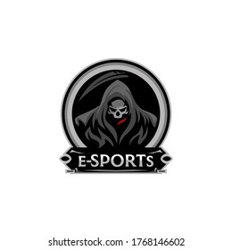 Skull Blind Angel of Death Grim Reaper Esport Logo Team Template Vector